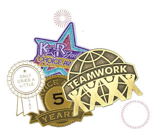 custom award pins banner