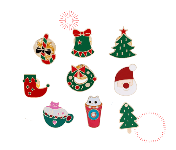 custom christmas pins banner