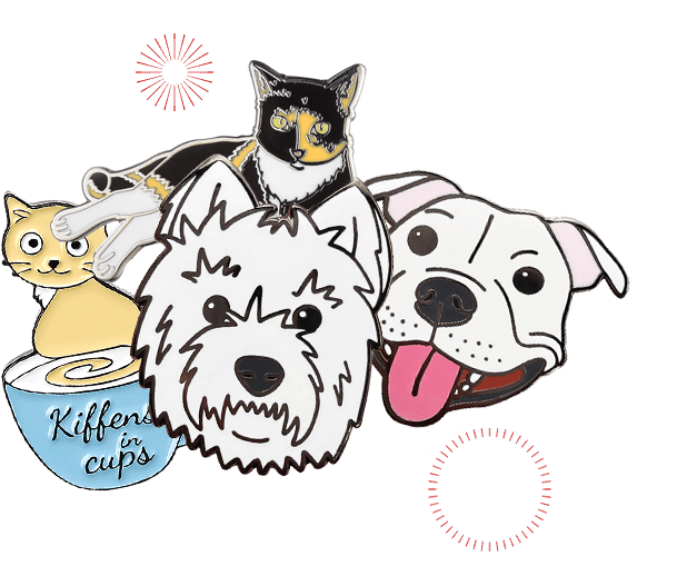 custom dog pins banner